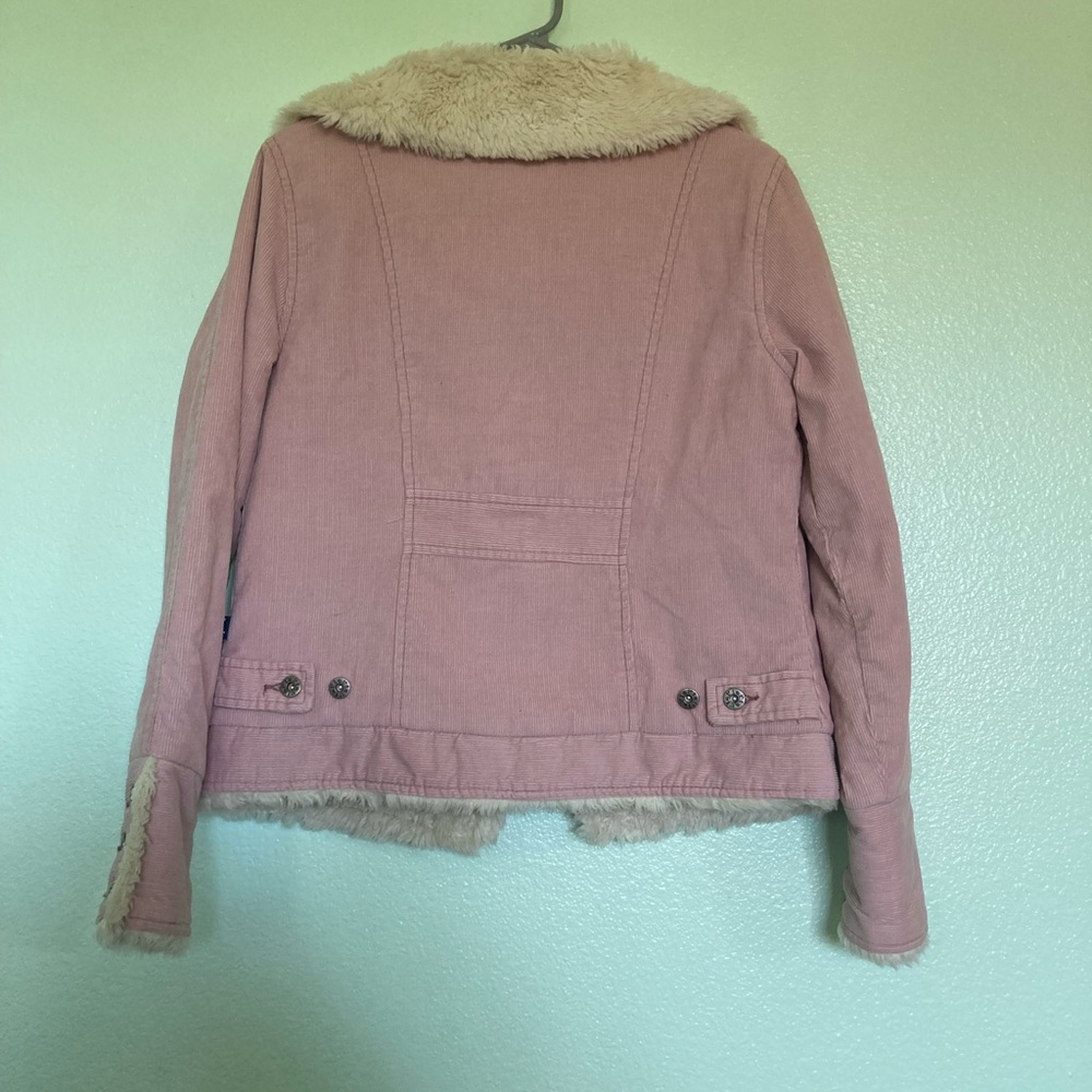 LEI Women's Pink Jacket with Faux Fur Collar - Picture 4 of 4